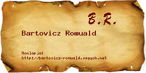 Bartovicz Romuald névjegykártya